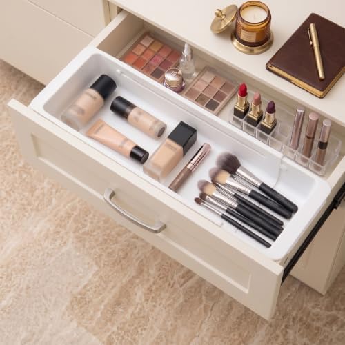 Deep Drawer Organizer, Adjustable Drawer Organizer, Suitable for Kitchens, Cosmetics, Daily Necessities, Barbecue Tools, Durable Plastic Material, Sliding Design, Convenient Storage.(Large* 2) - Image 2