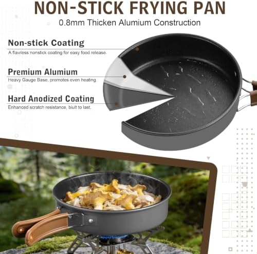 18Pcs Camping Cookware Cooking Set, Joyfair Camp Mess Kit with Utensils - Image 2