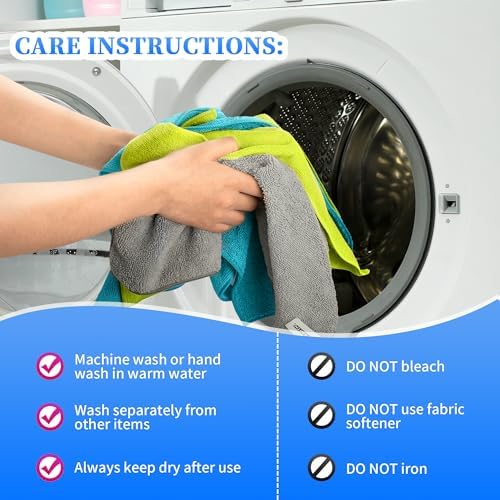 FIXSMITH Shop Towels-200 Pack, Multi-Functional Shop Rags, 12 x 16 in Microfiber Cleaning Cloth, Highly Absorbent Cleaning Rags, Cleaning Towels for Car Kitchen Home Office - Image 7