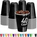 DecorRack Black 12 oz Plastic Cups, Disposable Party Supplies (40 Pack) by DecorRack