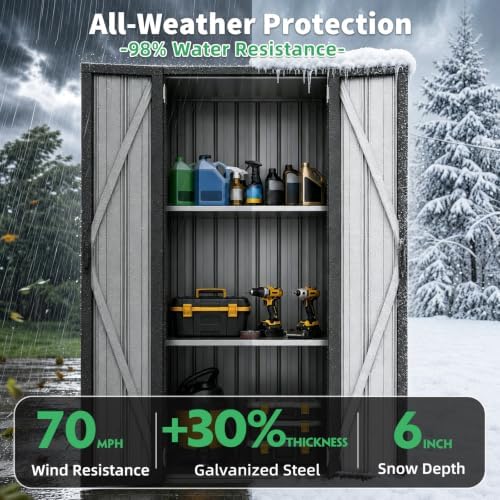 AECOJOY Outdoor Storage Cabinet Waterproof, 70" Vertical Tall with Base - Image 2