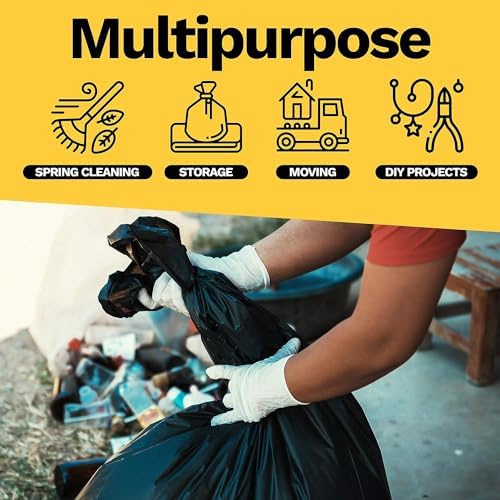 ToughBag 55-60 Gallon Medium Duty Trash Bags, 100 Count, Black - Image 5