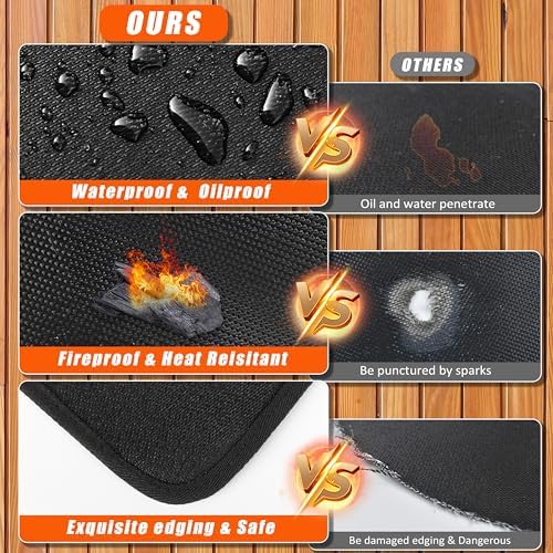 Thicking 24x31in Heat Resistant Grill Mats for Outdoor Grill 17in & 22in Blackstone Griddle to Protect Your Prep Table Grill Mat - Fire Proof & Water Proof & Oil Proof BBQ Mat Air Fryer Mat - Image 7