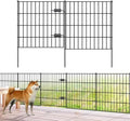 Metal Garden Fence with Gate 28 in x 23.3 ft, Dog Fence Outdoor for Yard by FOREHOGARGARDEN%EF%BC%86HOME