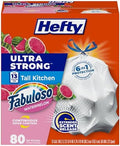 Hefty Ultra Strong 13 Gal Kitchen Trash Bags, Fabuloso Watermelon, 80ct by Hefty