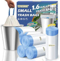 1.6 Gallon Mini Trash Bags Drawstring, Unscented, White, 120 Count by TFORING%C2%AE