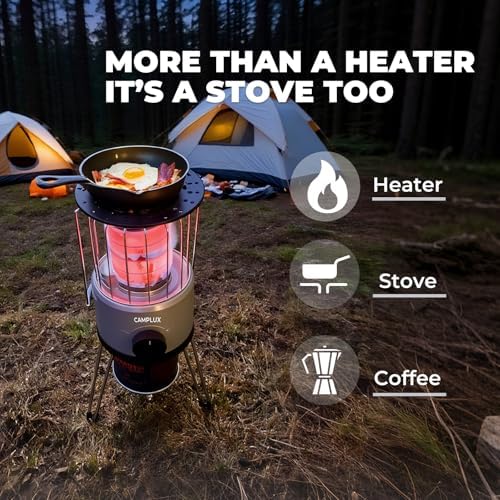 Portable Propane Heater, CAMPLUX 8,500 BTU Outdoor Patio Heater with Safety Tilt Switch and Adjustable Heat, 4.2Lb Light Weight with Storage Bag, Ideal for Camping Tents, Garages, Patio, Fishing Spots - Image 2