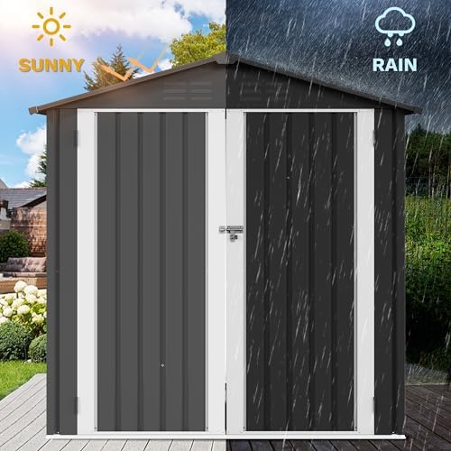 DWVO 6x4ft Outdoor Storage Shed with Locking Entry & Ventilation - Image 4