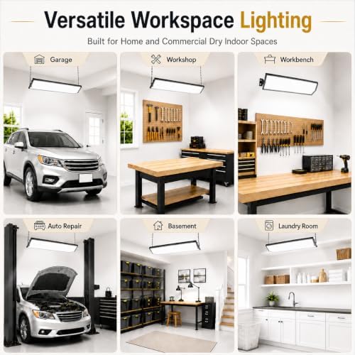 LED Shop Lights, 125W 17500LM Double-Sided Linkable Garage Lighting 2 Pack - Image 6