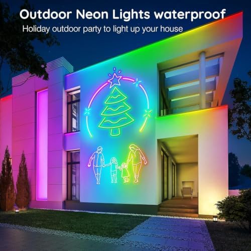 SINLEY Led Neon Rope Light 60FT,Control with App/Remote,Flexible Led Rope Lights,Multiple Modes,IP68 Outdoor RGB Neon Lights Waterproof,Music Sync Gaming Led Strip Lights for Bedroom Indoor - Image 6