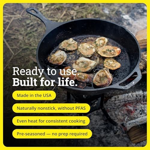Lodge Pre-Seasoned Cast Iron Skillet, PFAS-Free, 13.25 Inches - Image 4