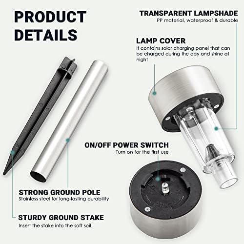 GIGALUMI 16 Pack Solar Lights Outdoor Waterproof, Stainless Steel - Image 5