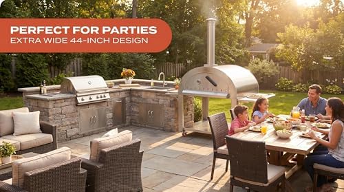 Garvee 44" Outdoor Wood‑Fired Pizza Oven,Stainless Steel Grill Oven - Image 2