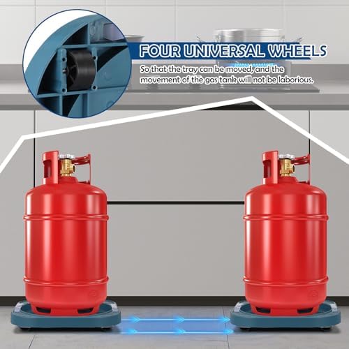 Gas Tank Holder Tray with Wheels for Propane Cylinders - Image 3