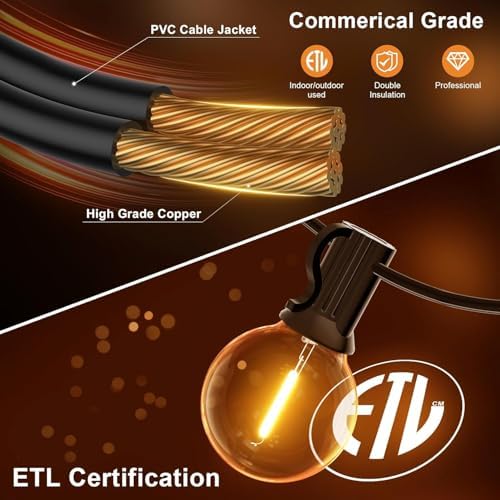 GPATIO Outdoor String Lights, 100FT LED Waterproof Patio Lights for Outside - Image 5
