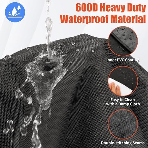iCOVER Grill Cover 60 inch, BBQ Grill Cover for Outdoor Grill, 600D Heavy Duty Waterproof BBQ Cover, Anti-UV and Rip-Proof Barbecue Cover, Gas Grill Cover for Weber, Char-Broil, Nexgrill, etc - Image 4