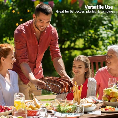 Sorbus Rib Rack for Smoking, Grill Roasting Stand (XL, Stainless Steel) - Image 3