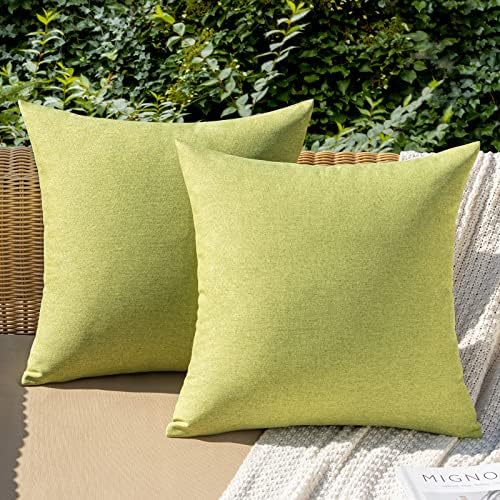 MIULEE Decorative Outdoor Pillow Covers Euro Waterproof 22x22 Moss Green by MIULEE