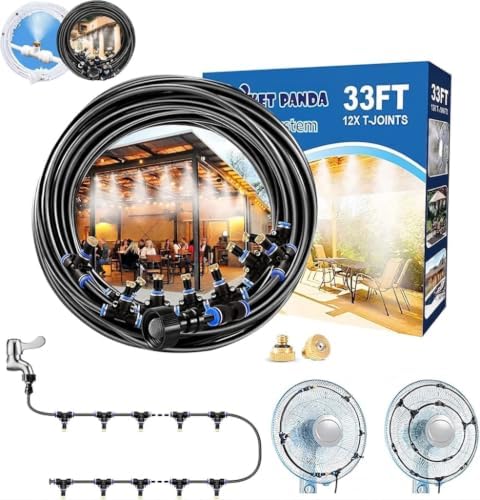 Misters for Outside Patio,Outdoor Water Misting Cooling System,33FT|10M. by POCKETPANDA