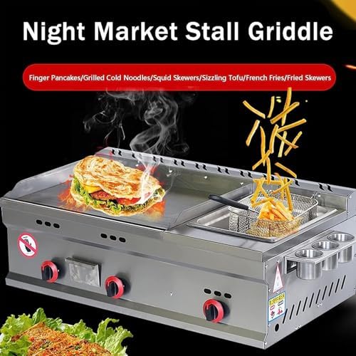 Commercial Gas Griddle, Flat Top Griddle Grill for Outdoor Catering, Adjustable Temperature, LPG Cooking Equipment - Image 2
