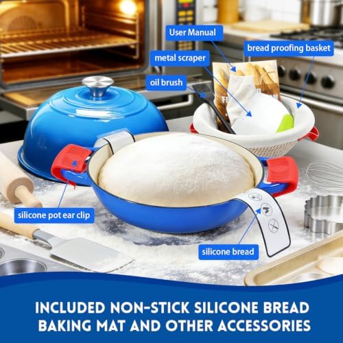 GGC 6QT Sourdough Dutch Oven Kit, 7-Piece Enameled Cast Iron Bread Oven - Image 2