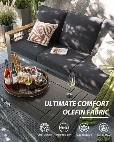 Aoxun Patio Furniture Set, Aluminum Outdoor Furniture with Oversized Seats - Image 5