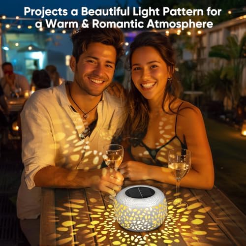 Solar Lanterns Outdoor Waterproof: 4 Pack White Hollow Out Solar Lights - Image 2