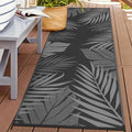 GENIMO Outdoor Rug, Waterproof Plastic Runner Rugs, 2.5'x8' Black Grey by GENIMO