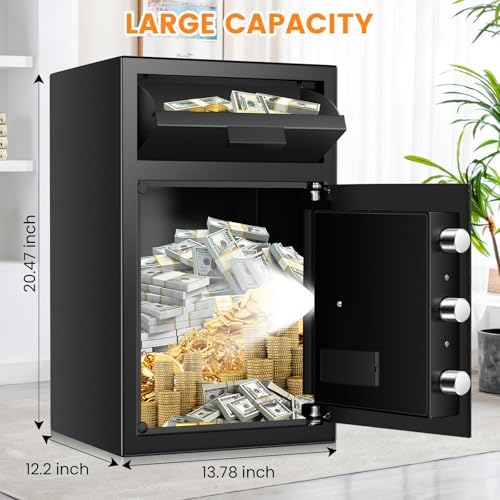 2.8 Cuft Drop Safe for Business, Cash Safe Box with Quick Place Drop Slot - Image 6