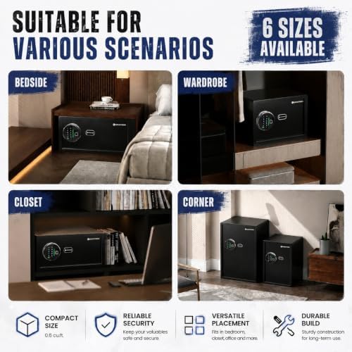 Grimtron 20LB Biometric Safe with Fingerprint Lock, 3-8 Digit PIN - Image 4
