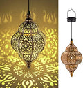 Hapjoy Hanging Solar Lights Outdoor Garden Decor Solar Lantern Waterproof Plastic Moroccan Outdoor Decorations for Patio Pathway Yard Backyard Garden Decorative (2 Pack, Bronze) by Hapjoy