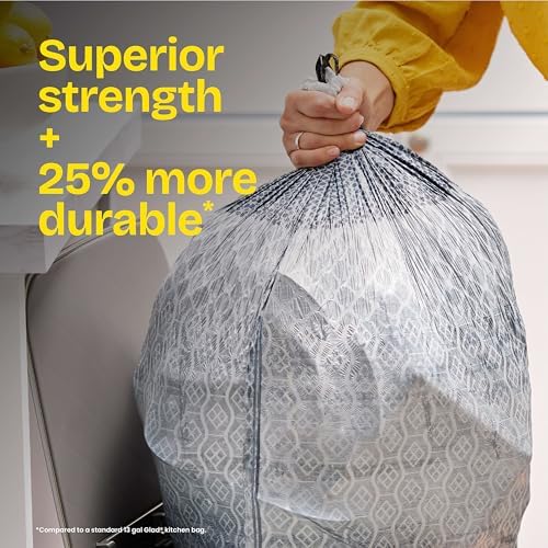 Glad ForceFlex MaxStrength with Clorox Trash Bags, 13 Gal, Eucalyptus, 34 Ct (Package May Vary) - Image 5