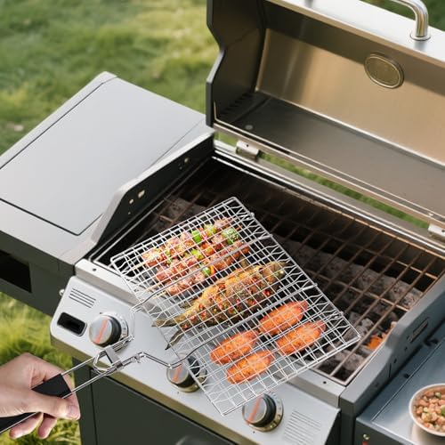 Fish Grill Basket, Folding Portable Fish Grilling Baskets For Outdoor Grill - Image 3