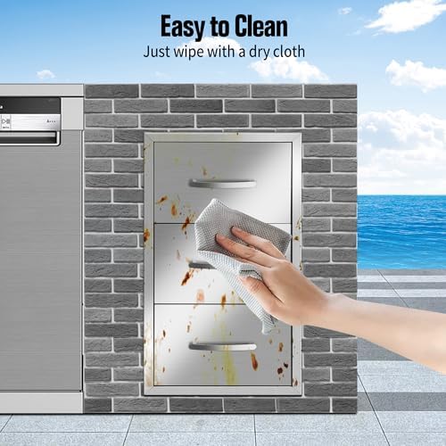 Outdoor Kitchen Drawers 16W x 28H x 20D Inch, Flush Mount Access BBQ Island Drawers for Outdoor Kitchens or Patio Grill Station - Image 7
