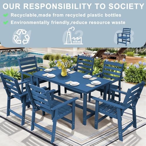 FUNBERRY Outdoor Dining Chair, HDPE All Weather Patio Chair for Outside - Image 4