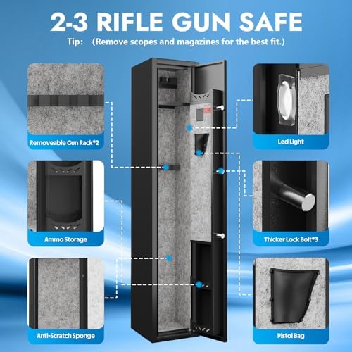 KAER 2-3 Long Gun Safe for Rifles and Pistols,Assembled Rifle Safe for Home - Image 6