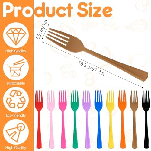 60 Pcs Gold Disposable Plastic Forks Cutlery Heavy Duty Dinnerware Plastic Silverware Flatware for Home Office School Party Picnics Restaurant Outdoor Events or Every Day Use (Gold) - Image 2