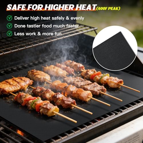 16.45 x 142 Inch Grill Mats for Outdoor Grill,Cut to Any Size Grill Mats Non Stick -100% Non-Stick Reusable Mats for Gas, Charcoal or Electric Grills - Easy to Clean - Image 6