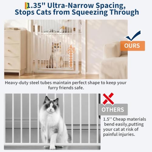 71" Extra Tall Pet Gate for Cats, 30.3-40.9'' Width Adjustable Cat Fence - Image 2