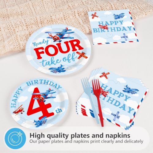 96Pcs Airplane 4th Birthday Party Decoration Serves 24 - Image 3