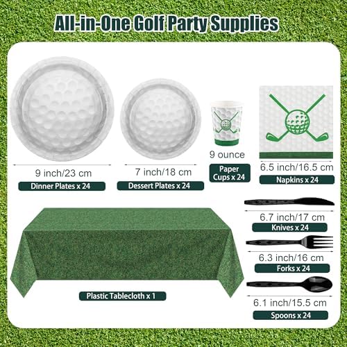 Kochorie 169 Pieces Golf Party Supplies Disposable Tableware Set - Image 2