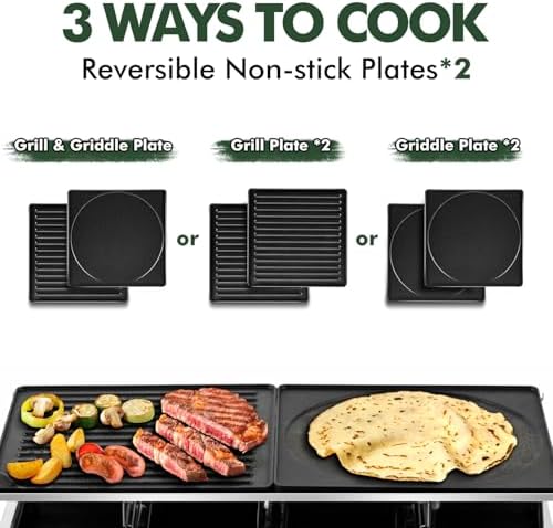 Electric Grill, CUSIMAX Indoor Grill 1500W Raclette Table Grill, Black - Image 4