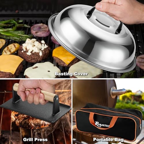 ROMANTICIST 29PCS Griddle Accessories Set - Flat Top Teppanyaki Spatula Set with Scraper, Basting Cover for Camp Chef- Home Cooking Griddle and Outdoor BBQ Gifts for Christmas - Image 3