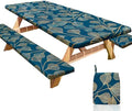Picnic Table and Bench Cover Set, Waterproof Fitted Elastic Cloth by Unknown