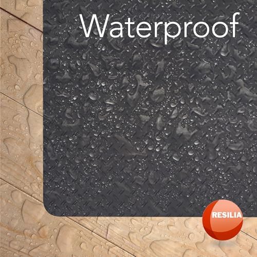 RESILIA Large Under Grill Mat – Heavy Duty, Reusable Outdoor Floor Protector Mats for Deck, Patio, & Garage – 36 Inch x 48 Inch, Black Diamond Plate, Made in The USA - Image 5