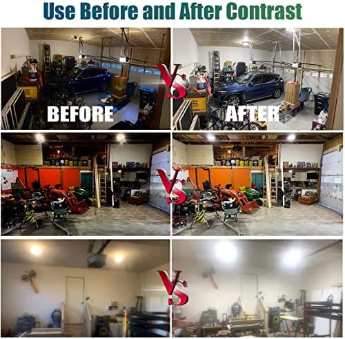 2-Pack LED Garage Lights, 160W 16000LM 6500K Garage Lights Ceiling Led Bulb with 6+1 Adjustable Panels, LED Shop Light for Basement Workshop Attic - Image 6