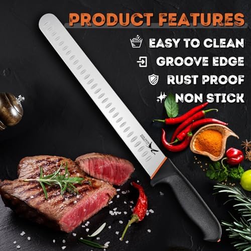 Golden Bird Brisket Knife, 12 Inch Professional Carving Knives - Image 3