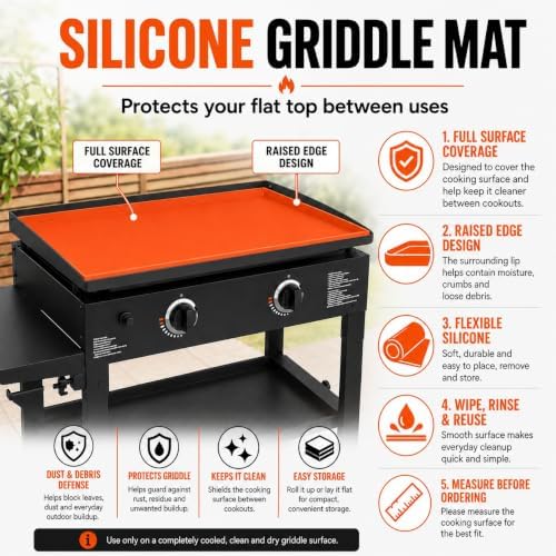 Silicone Griddle Mat for Char-Broil Commercial 4-Burner 2020-present, Heat Resistant Flat Top Grill Mat, Reusable Protective Cooking Surface Cover, BBQ Accessories for Outdoor Grills - Image 6