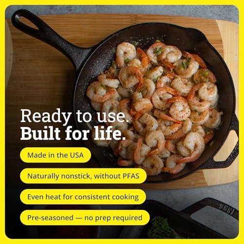 Lodge Pre-Seasoned Cast Iron Skillet, PFAS-Free, 10.25 Inches - Image 5