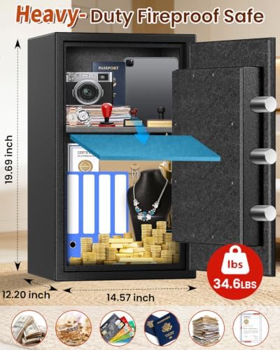 [2026 Upgraded] -35 Min Real Fireproof Safe-3.6 Cu Ft Large Safe for Home - Image 2